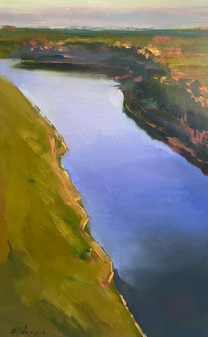 Oil painting Mountain river Yulia D.: Title: Oil painting Mountain river Yulia D. Description: 16YD Painter: Yulia D. S?ze: 80x50 cm/31.49x19.68 inches Components: oil, canvas Original painting from our collection ERA: 2025 Short