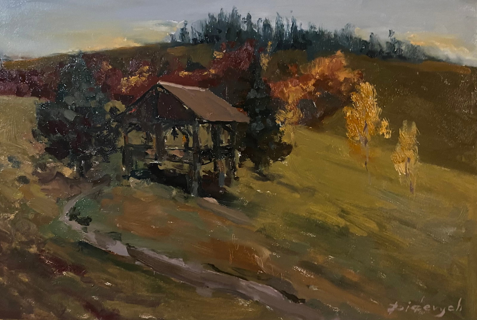 Oil painting Field Yulia D.: Title: Oil painting Field Yulia D. Description: 33YD Painter: Yulia D. S?ze: 60x40 cm/23.62x15.74 inches Components: oil, canvas Original painting from our collection ERA: 2024 Short information: Yuli