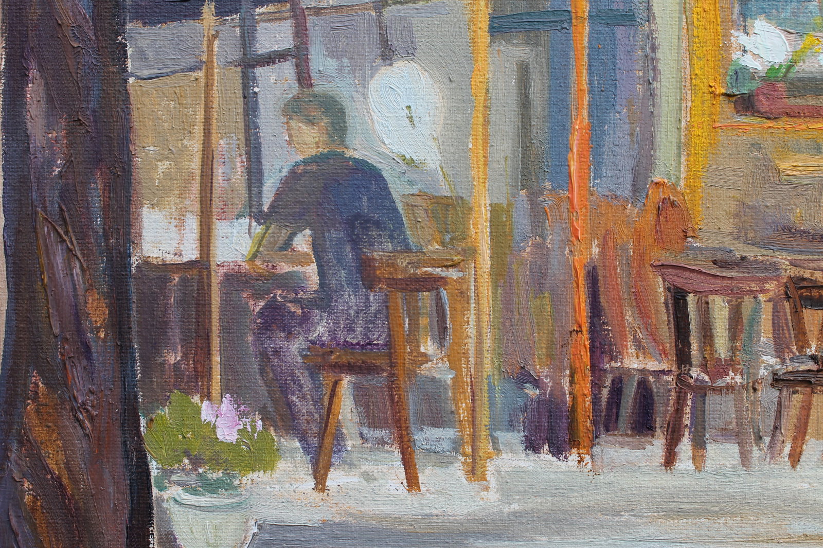 Oil painting Lviv courtyard Maria Voloschak - 2