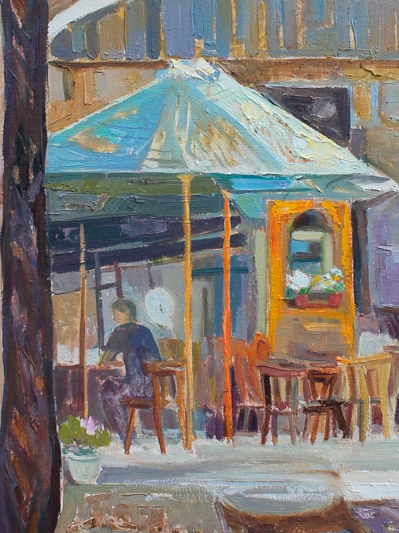 Oil painting Lviv courtyard Maria Voloschak - 8