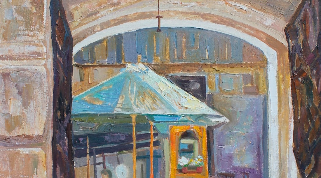 Oil painting Lviv courtyard Maria Voloschak - 9