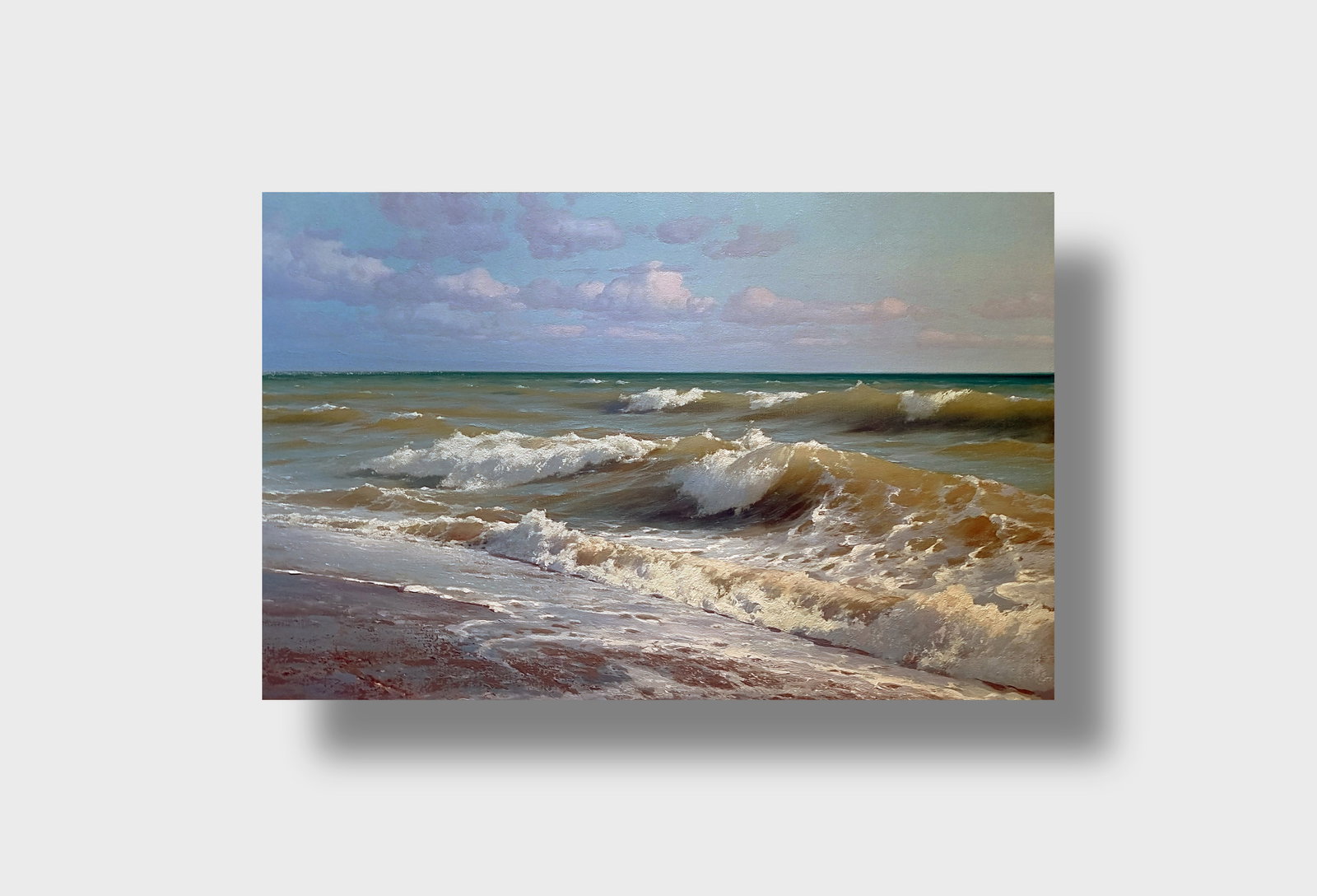 Oil painting Troubled sea Ukrainian painter - 2