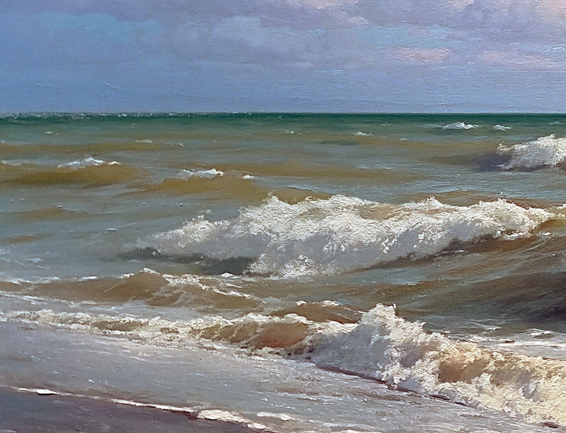 Oil painting Troubled sea Ukrainian painter - 7