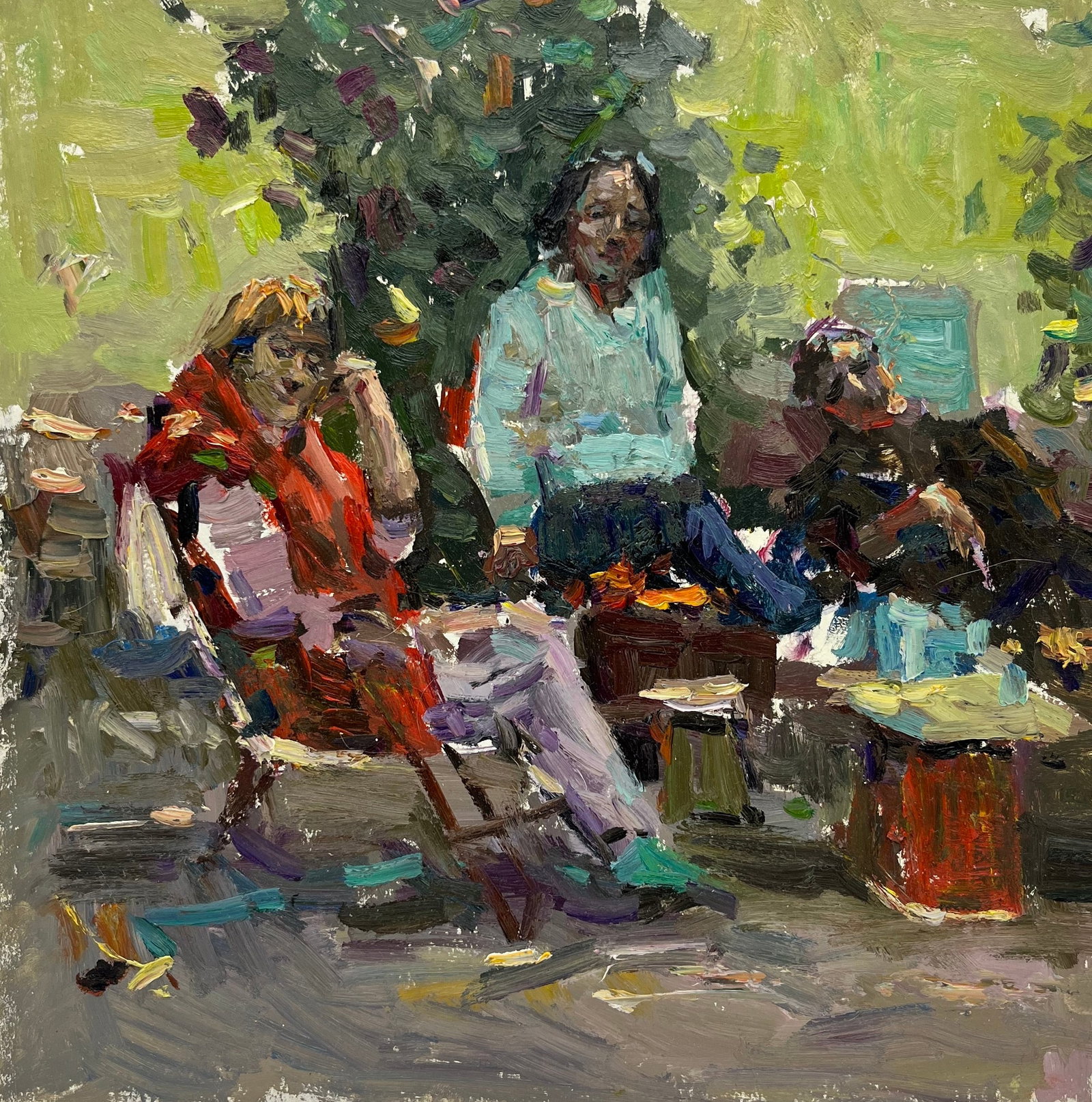 Oil painting portrait on the street Sergey Ivanovich: Title: Oil painting portrait on the street Sergey Ivanovich Description: 29ALAA Painter: Sergey Ivanovich Animov S?ze: 30x30 cm/ 11.8x11.8 inches Components:cardboard, oil Original painting from our
