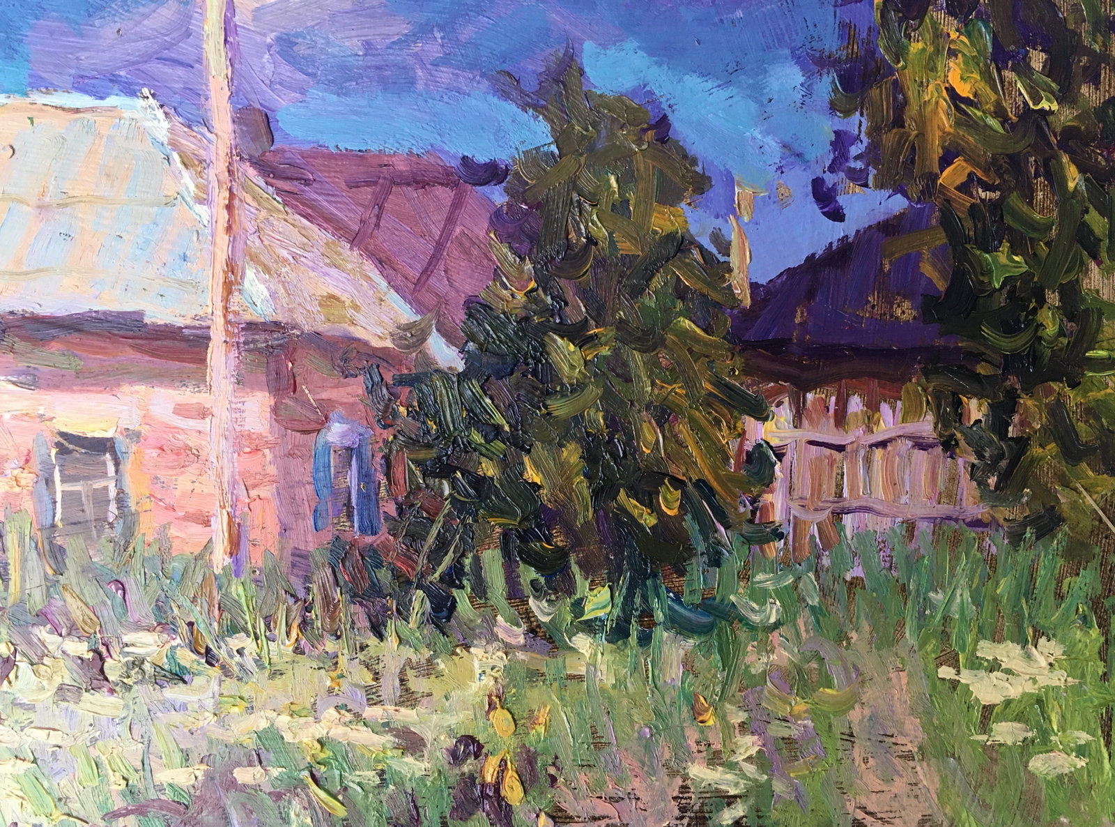 Oil painting house in the village Sergey Ivanovich - 6