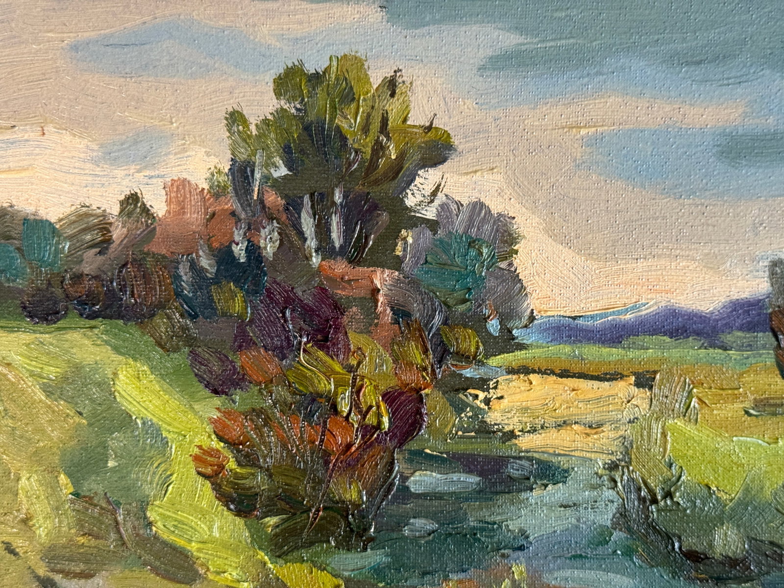 Oil painting with farme The Vilia River near Ostroh K. Leonid - 3