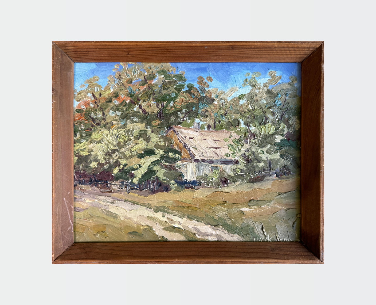 Oil painting with frame Old house K. Leonid - 2