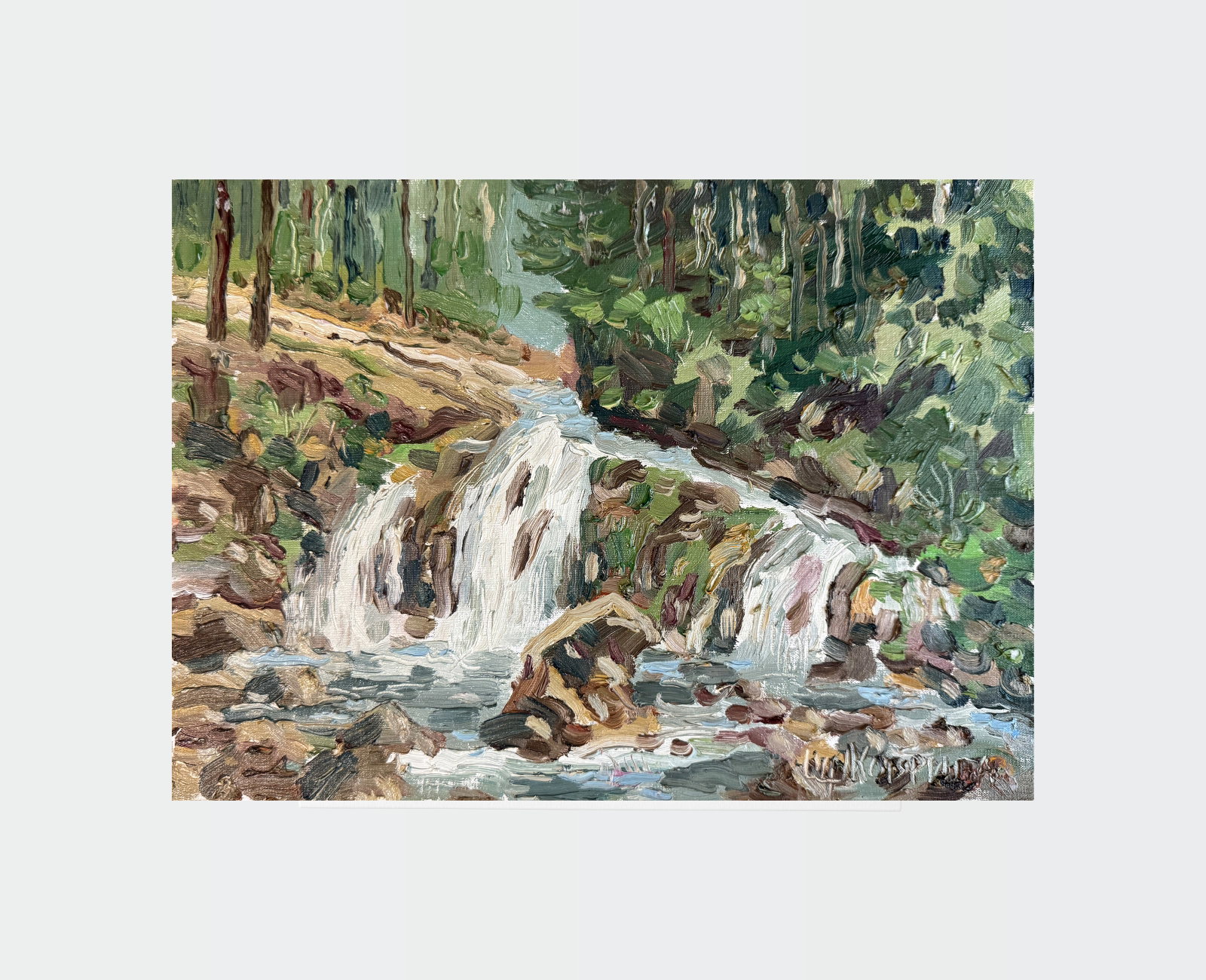 Oil painting Carpathians Kamyanka river K. Leonid - 2