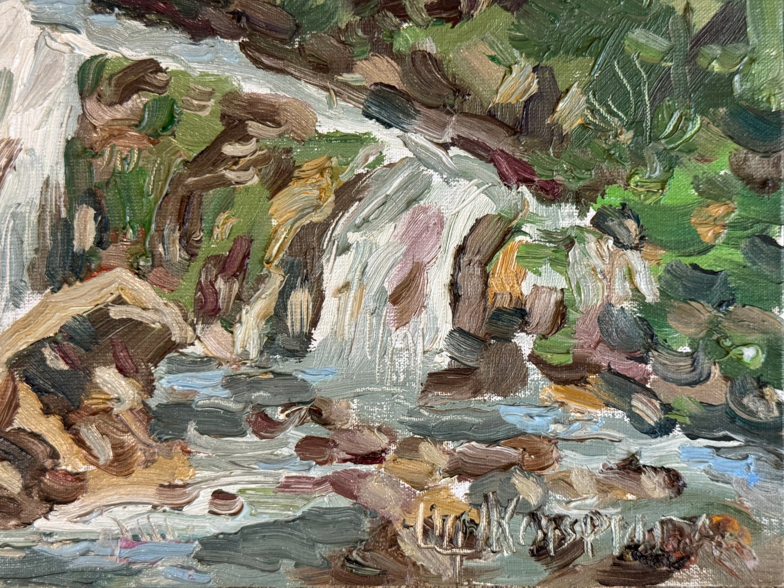 Oil painting Carpathians Kamyanka river K. Leonid - 5