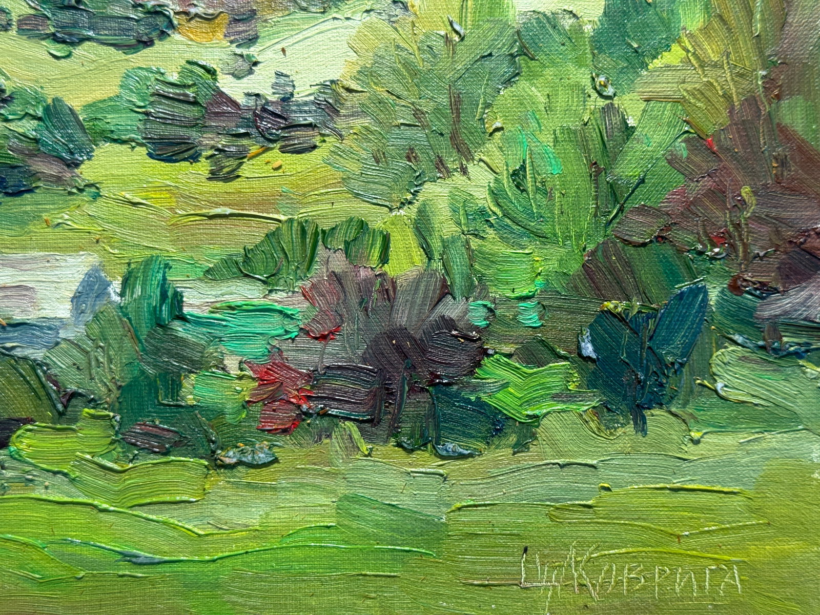 Oil painting Carpathian village Chorna Tysa K. Leonid - 4