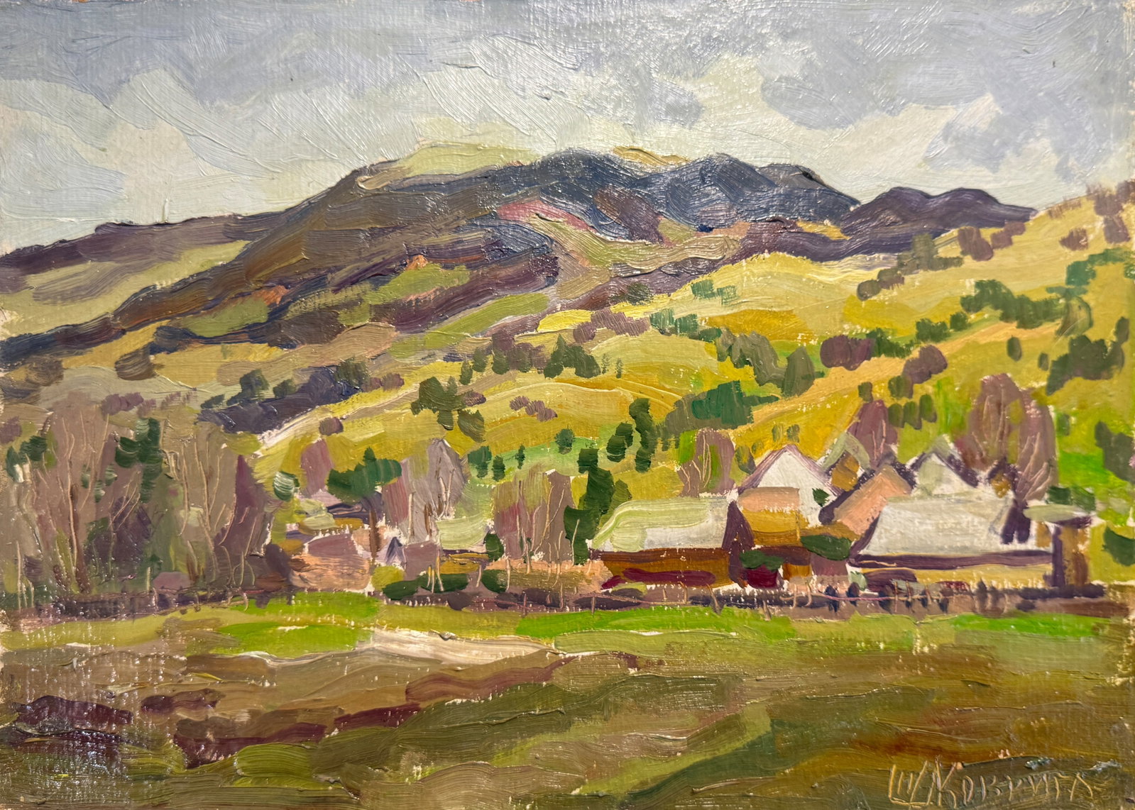 Oil painting Carpathian mountain resort K. Leonid (1 of 7)