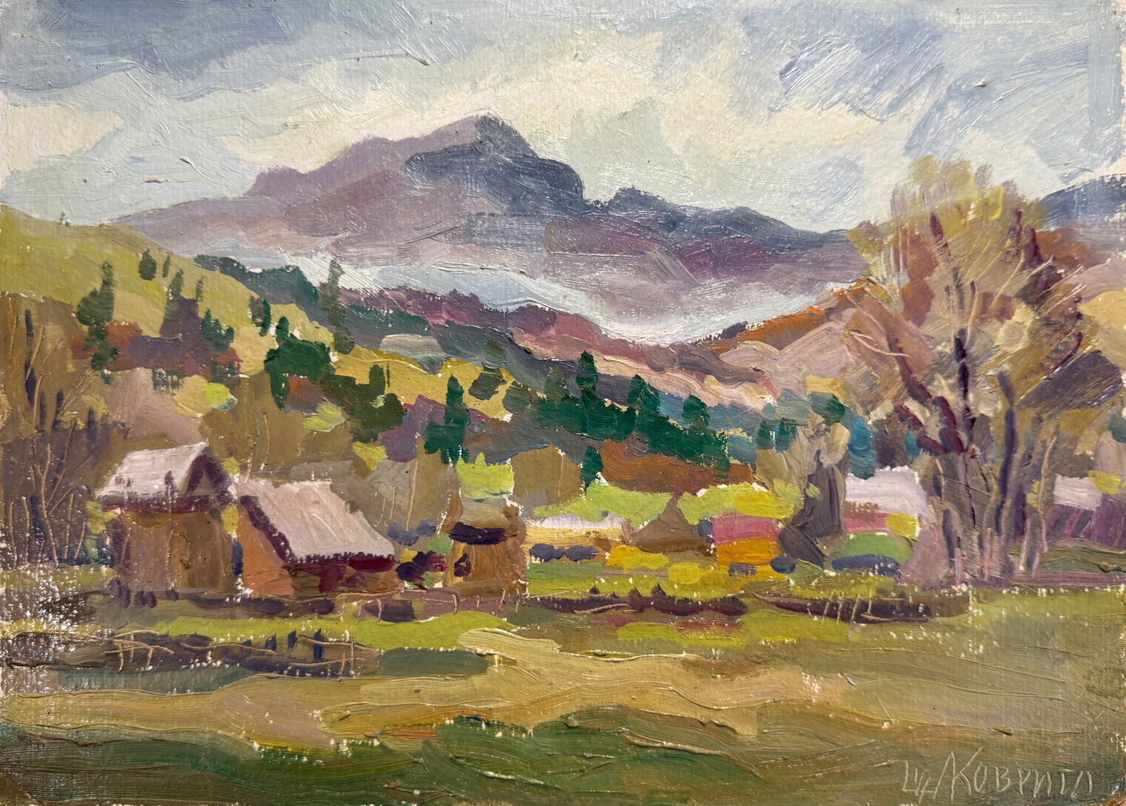 Oil painting Carpathian mountain resort K. Leonid (1 of 7)