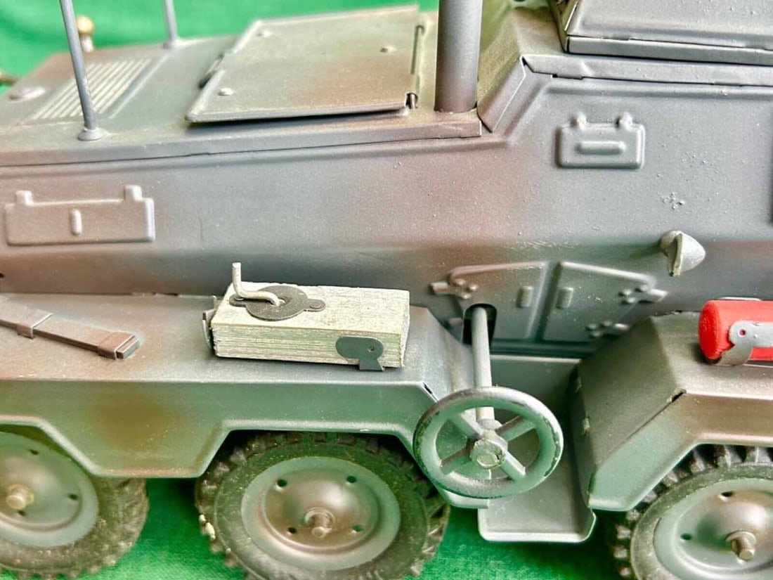 Hausser "Spahwagen" (communication truck) catalog no.744 (Made in Germany), powerful windup with - 3