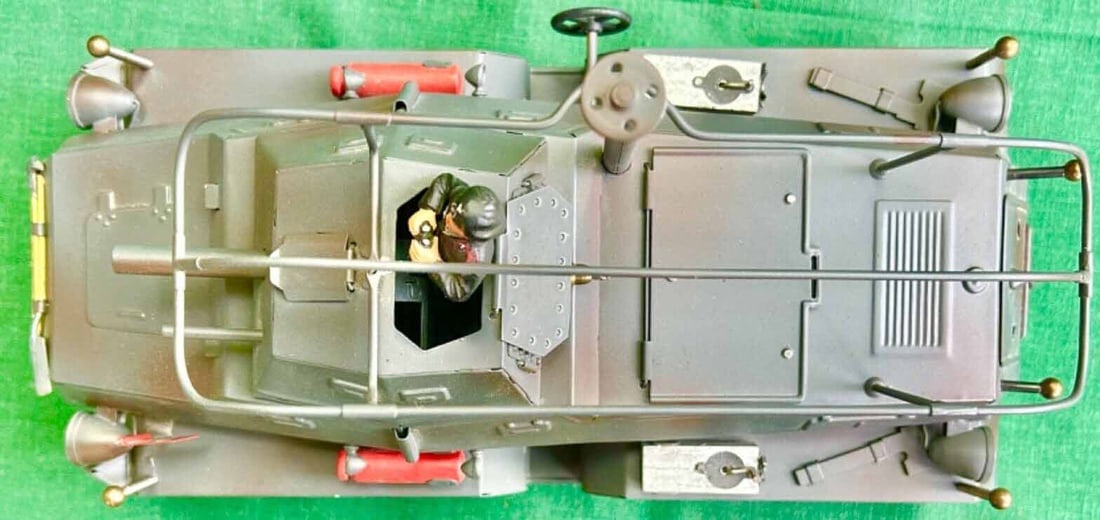 Hausser "Spahwagen" (communication truck) catalog no.744 (Made in Germany), powerful windup with - 8
