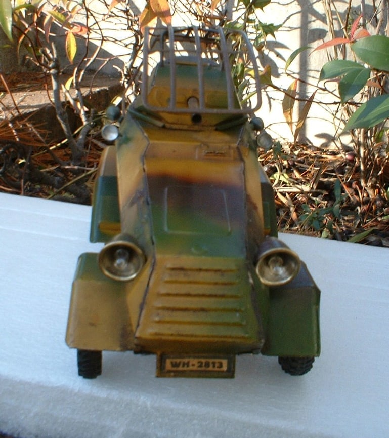 1937 Lineol "Panzerspahwagen" 1211, windup motor,six-wheeled military truck, the version with - 2