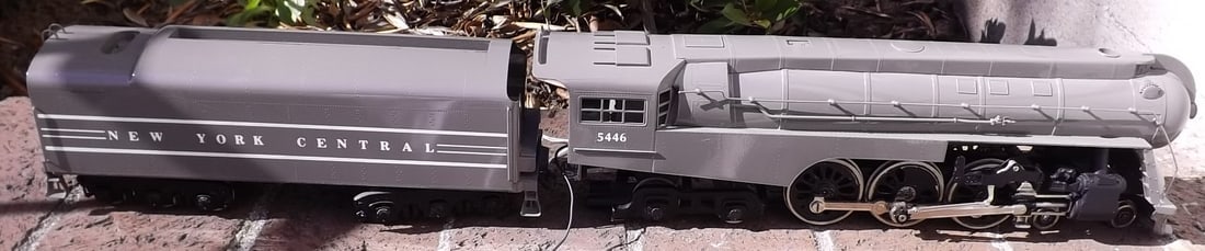 NYC "Dreyfuss" 4-6-4 all brass locomotive, O scale, two-rail DC, c10. - 2