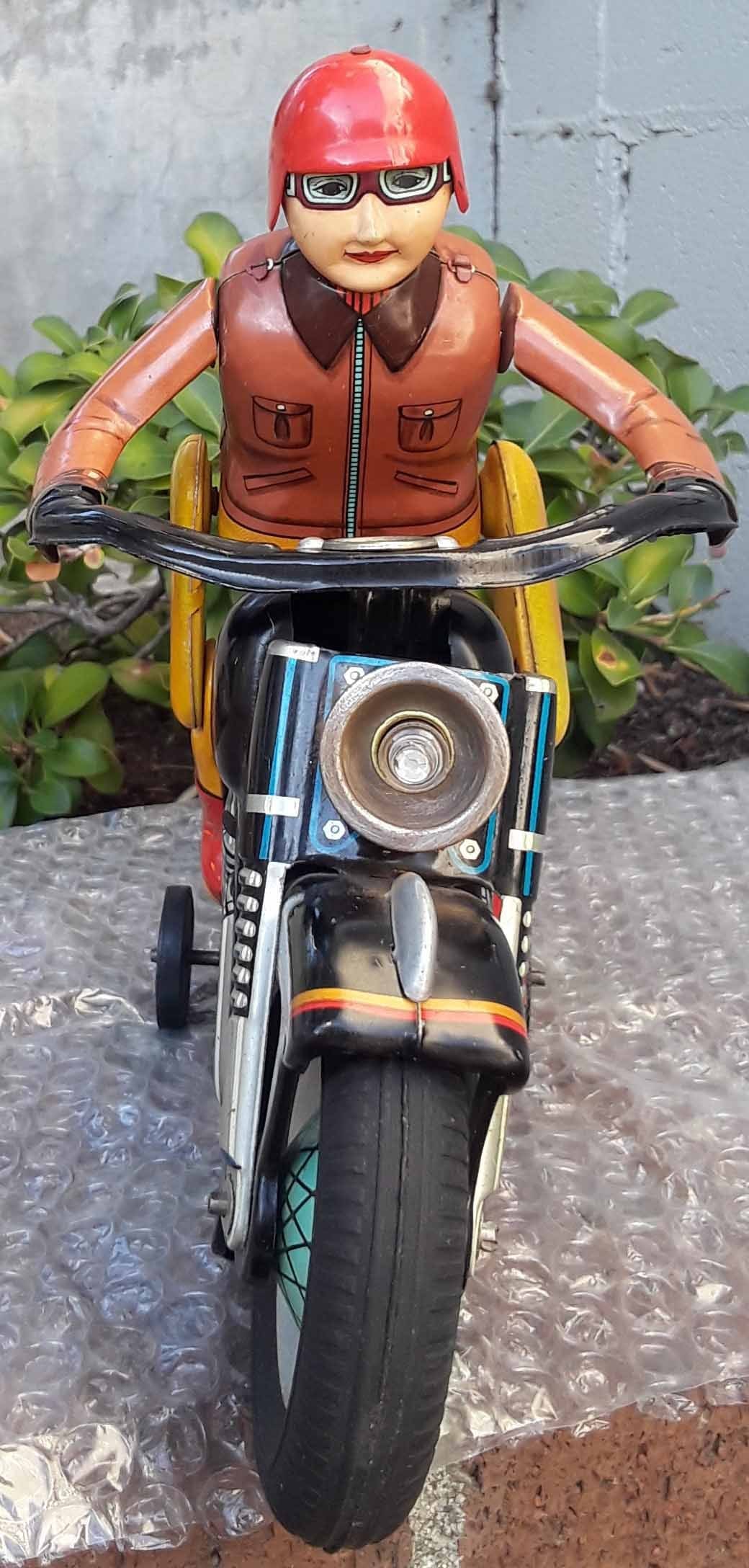 Masudaya "Mr.Atom" motorcycle (made in Japan) 1960's motorcycle with similar action as Arnold Mac - 2