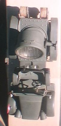 1938 Hausser-Elastolin windup truck with operating electric searchlight, old store stock, still has - 3