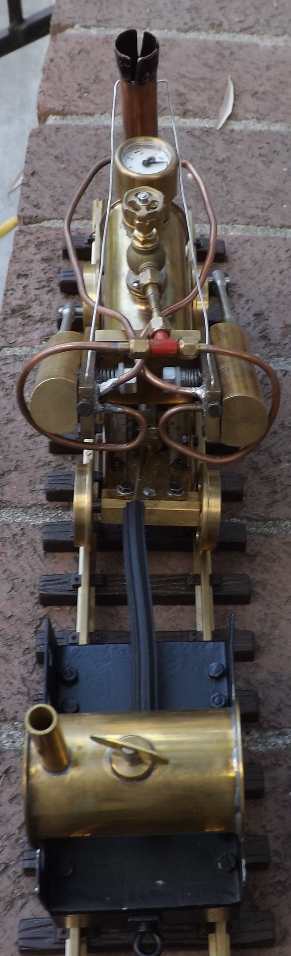 Stephenson Rocket gauge 1 brass-steel one of a kind steam locomotive, alcohol fired, never fired, - 5