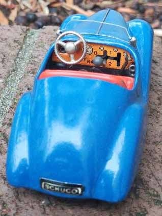 Schuco Examico 4001, BMW 328 car, Made in US Zone Germany,windup, rack and pinion steering, 4 speeds - 4