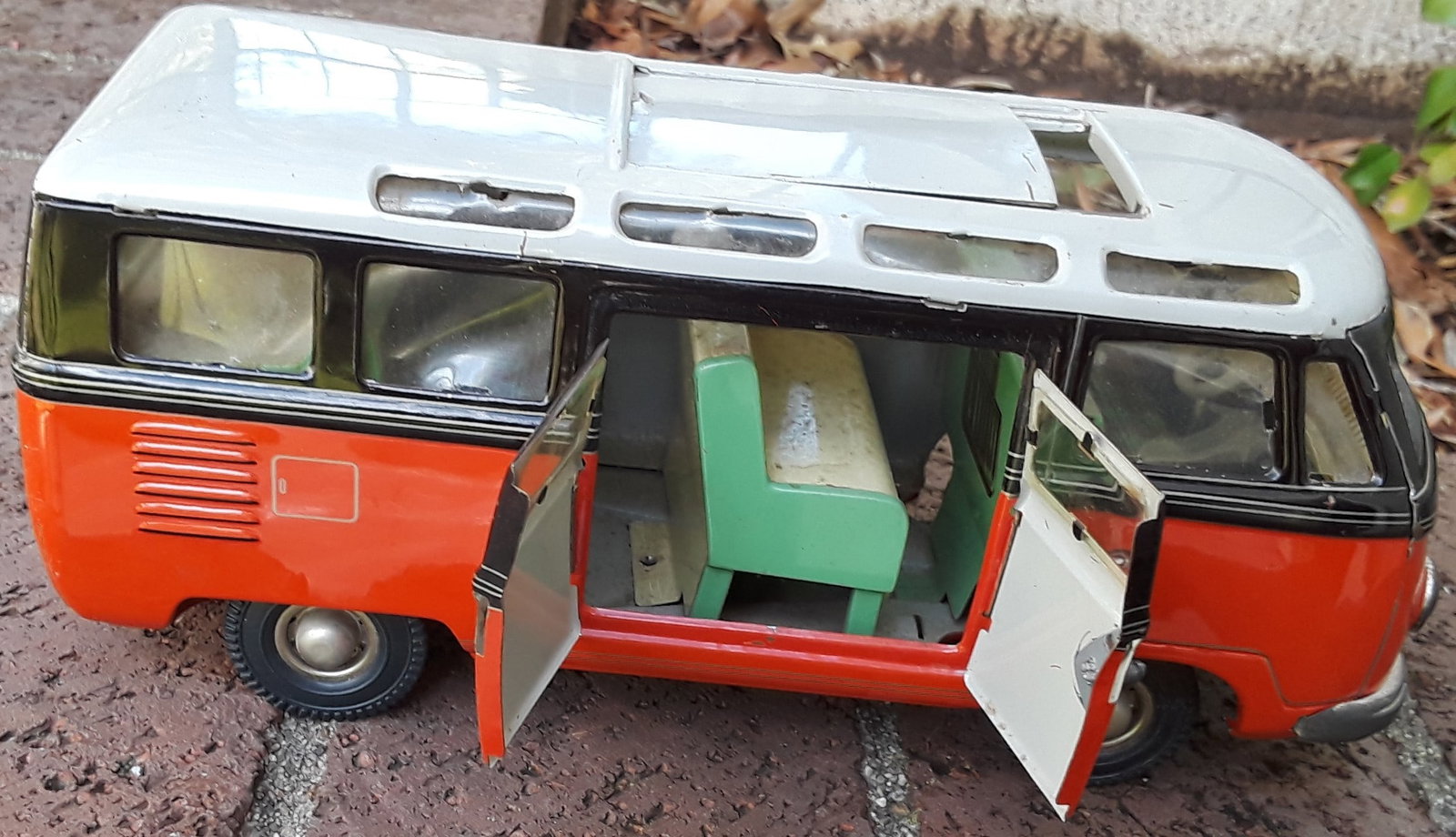 Tippco VW police bus TCO-020, made in Western Germany in the 60's , c9. - 5