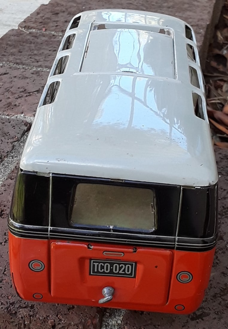 Tippco VW police bus TCO-020, made in Western Germany in the 60's , c9. - 6