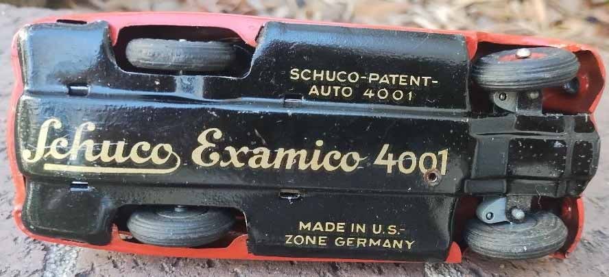 Schuco Examico 4001, BMW 328 car, Made in US Zone Germany,windup, rack and pinion steering, 4 speeds - 4