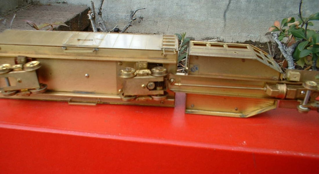 HO scale, LMB KMT (made in Japan) all brass RGS Galloping Goose three truck freight in original - 7