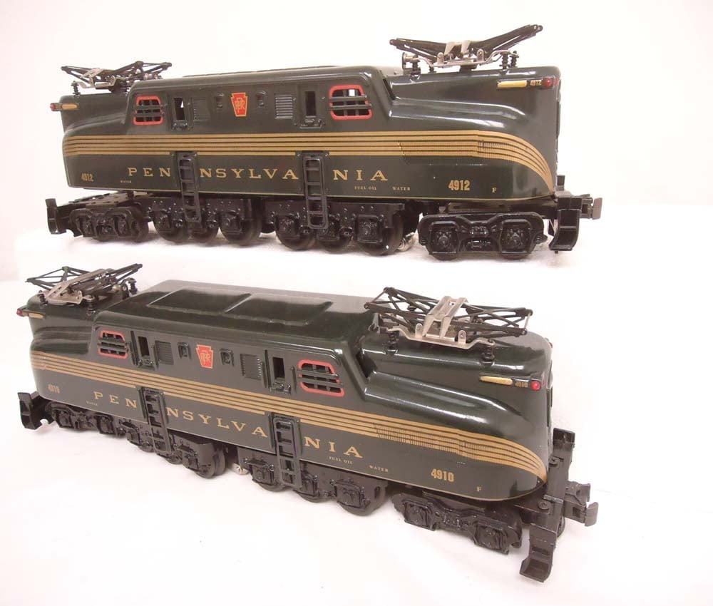 Williams # GG202H Pennsylvania Brunswick green Five Stripes GG1 Dual Locomotives in OB, all brass - 3