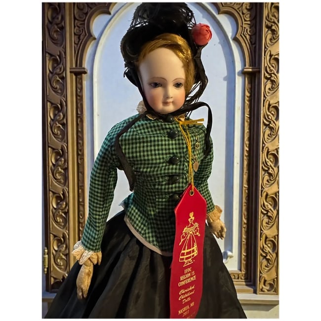 Gorgeous smiling Antique French fashion doll 18" original family - 4