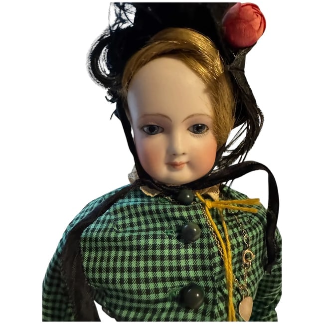 Gorgeous smiling Antique French fashion doll 18" original family - 7