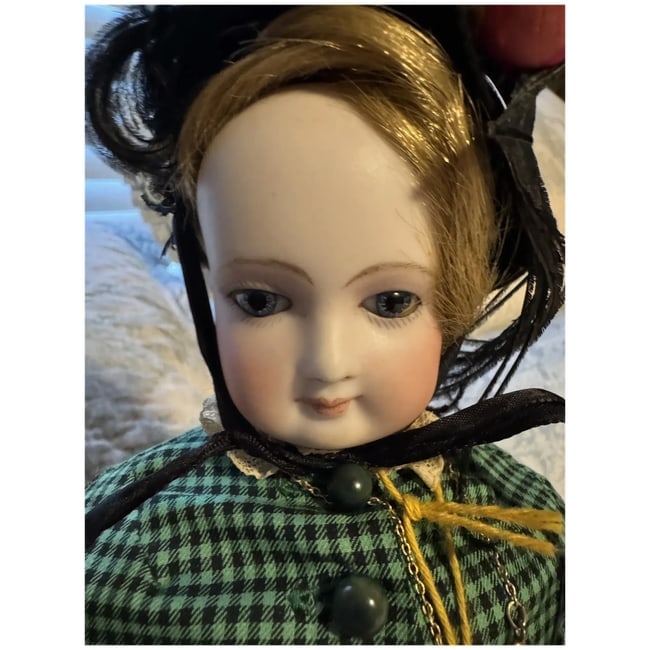 Gorgeous smiling Antique French fashion doll 18" original family - 8