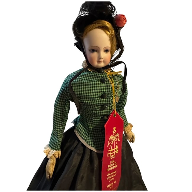 Gorgeous smiling Antique French fashion doll 18" original family - 9