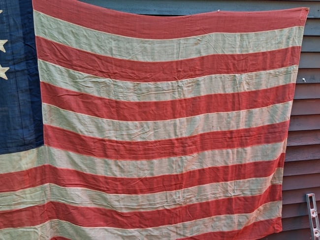 American Flag 38 Star 1877 Colorado Flag Beautiful Condition Civil War C. Smith - 7