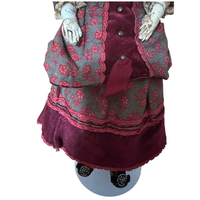 Antique French fashion Doll Poupee cabinet size 12" - 5