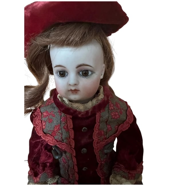 Antique French fashion Doll Poupee cabinet size 12" - 6
