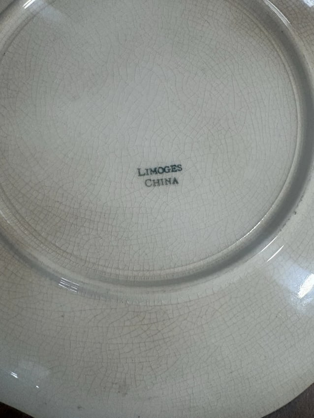 Limoges Flow Blue Game Bird Plate - 3