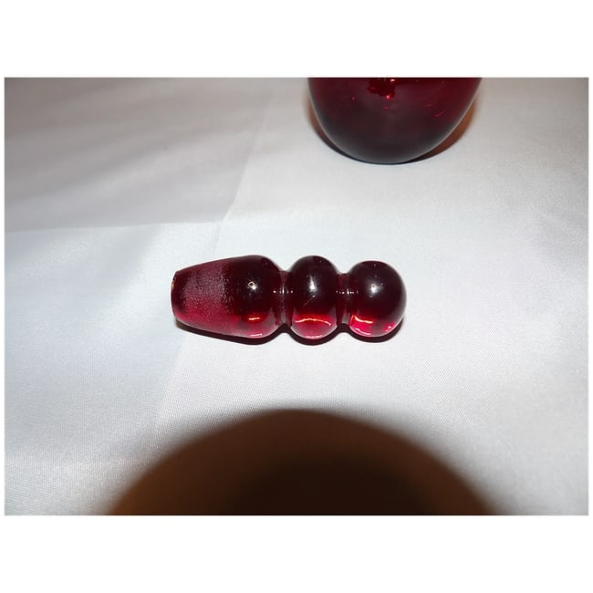 Ruby Red Hand-Blown Perfume Bottle with Ruby Red Stopper - 4