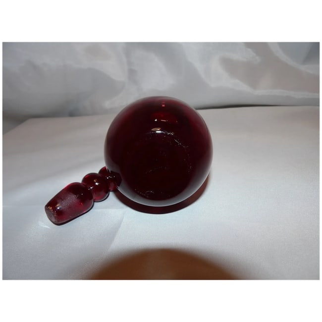 Ruby Red Hand-Blown Perfume Bottle with Ruby Red Stopper - 5