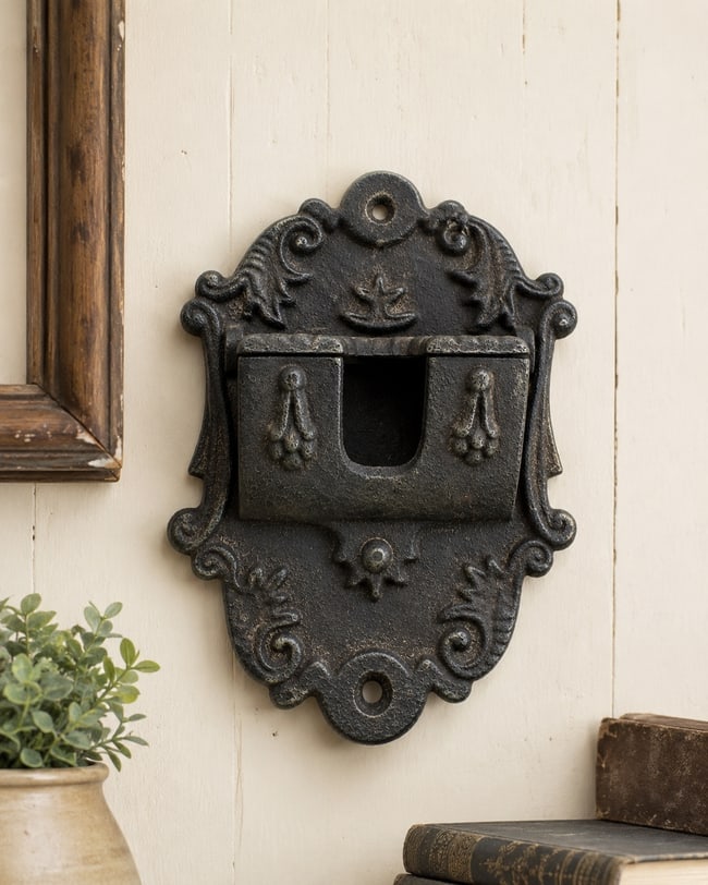Antique Norco Foundry Cast Iron Wall Match Safe Holder Pottstown Pennsylvania c.1905-1925 (1 of 8)