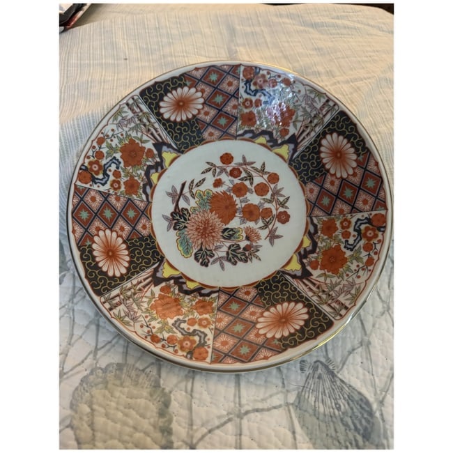 Antique pair of Japanese Porcelain 10" Plates - 2