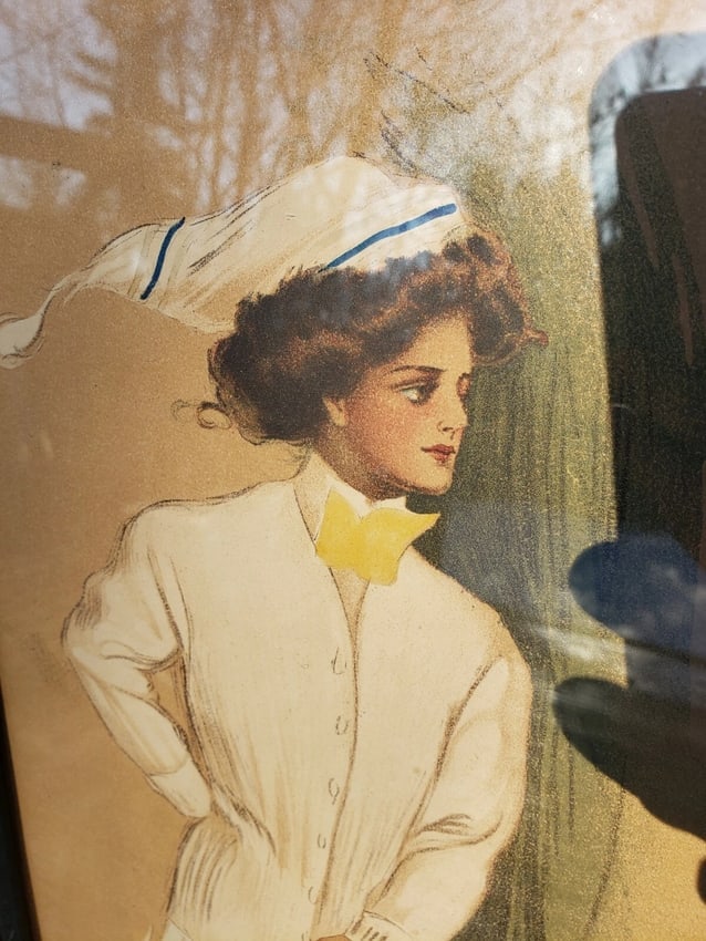 College cheer woman 1914 Gibson girl absolutely beautiful original print THS - 2
