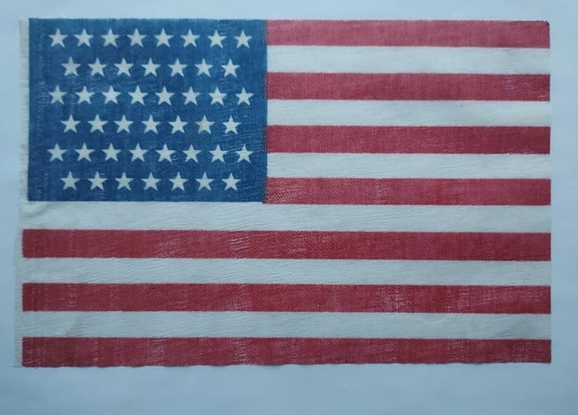 American Flag 45 Stars Printed Minty Condition - 2