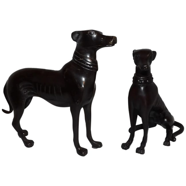 Pair of Greyhound Figurines Statues (1 of 10)