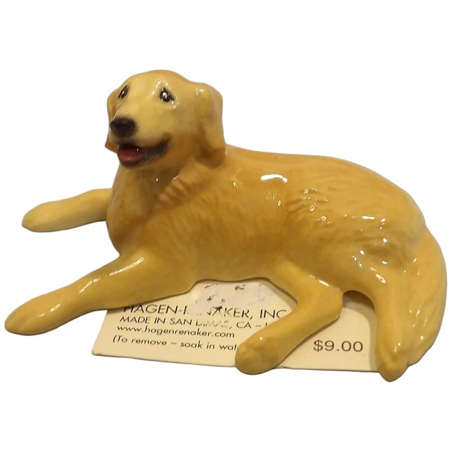 Vintage Golden Retriever Laying by Hagen Renaker Dog Figurine: This Vintage Golden Retriever Laying by Hagen Renaker Dog Figurine is in excellent condition. It comes on the original tag from the 1980's. Made by San Dimas Hagen Renaker studio in California. This o