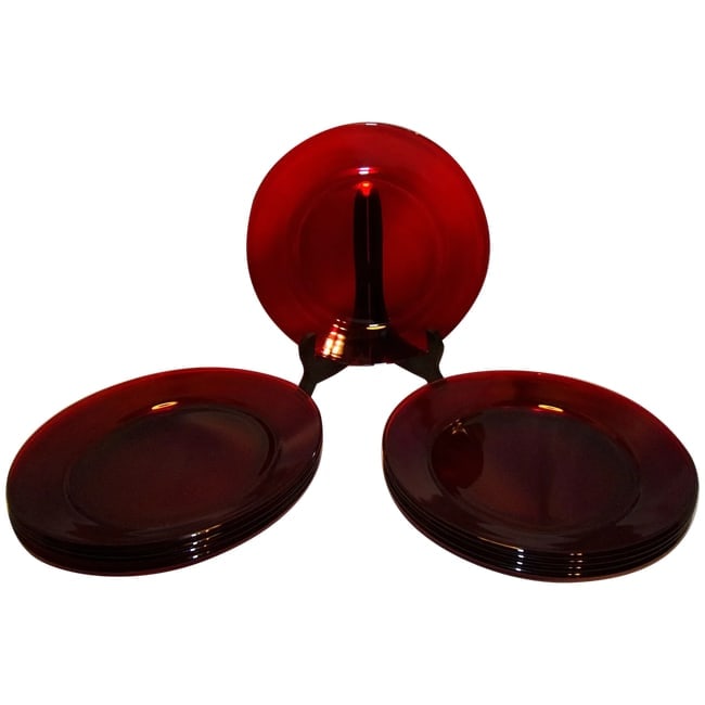 Royal Ruby by ARCOROC No. 32 - 8" Luncheon Plate: These 9 Royal Ruby by ARCOROC 8" Luncheon Plates are in excellent condition. They have no chips, cracks, utensil marks or stains. They can be used for many different purposes and set a beautiful table