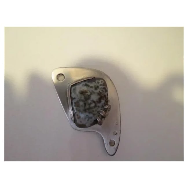 Vintage Mid-Century sterling silver Abstract Pendant/Brooch signed Nye - 3