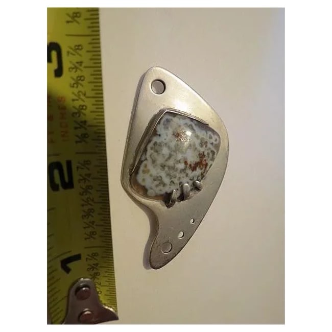 Vintage Mid-Century sterling silver Abstract Pendant/Brooch signed Nye - 6