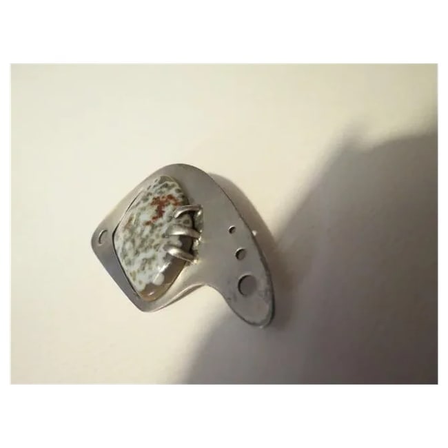 Vintage Mid-Century sterling silver Abstract Pendant/Brooch signed Nye - 8