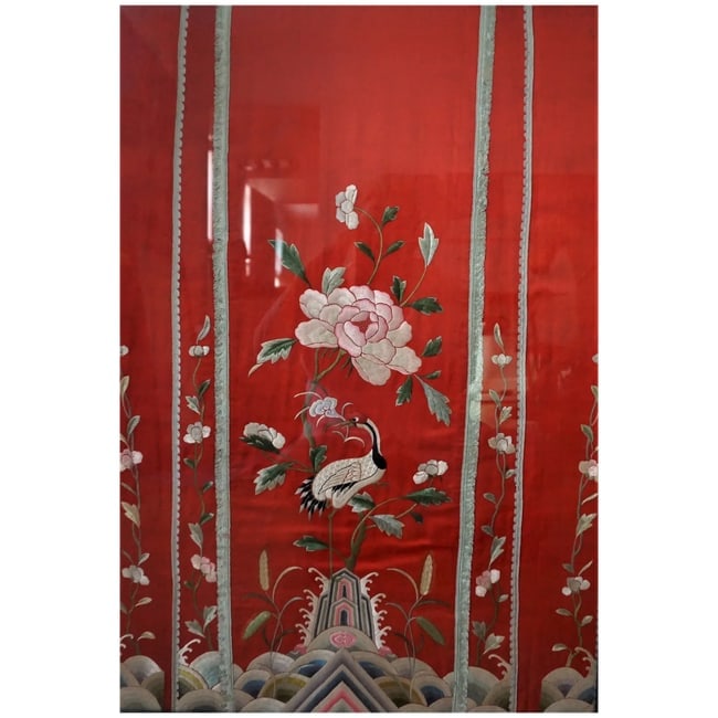 Antique Forbidden stitch Chinese silk textile Framed - 7